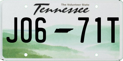 TN license plate J0671T