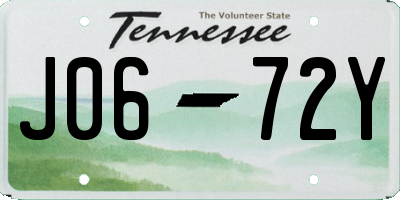 TN license plate J0672Y
