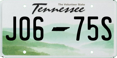 TN license plate J0675S