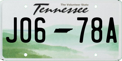 TN license plate J0678A