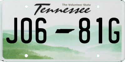 TN license plate J0681G