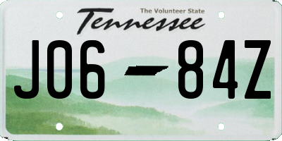 TN license plate J0684Z