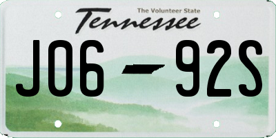 TN license plate J0692S