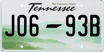 TN license plate J0693B
