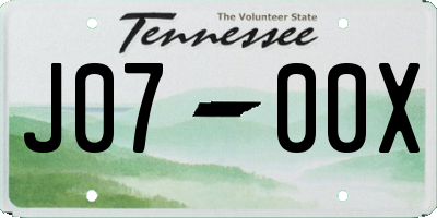 TN license plate J0700X