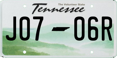 TN license plate J0706R