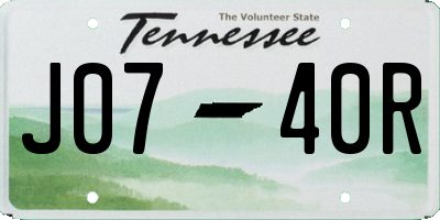 TN license plate J0740R