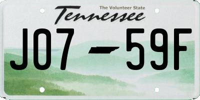 TN license plate J0759F