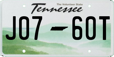 TN license plate J0760T