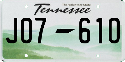 TN license plate J0761O