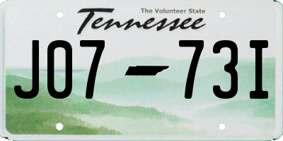 TN license plate J0773I