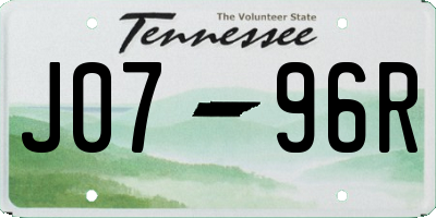 TN license plate J0796R