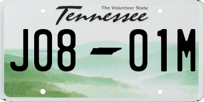 TN license plate J0801M