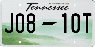 TN license plate J0810T