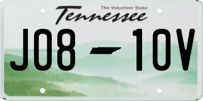 TN license plate J0810V