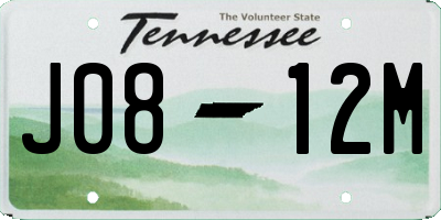 TN license plate J0812M