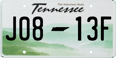 TN license plate J0813F