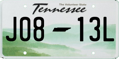 TN license plate J0813L