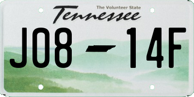 TN license plate J0814F