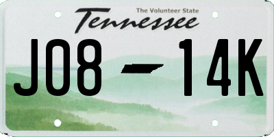 TN license plate J0814K
