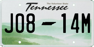 TN license plate J0814M
