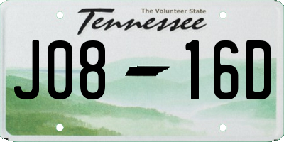 TN license plate J0816D