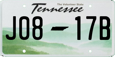 TN license plate J0817B