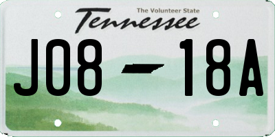 TN license plate J0818A