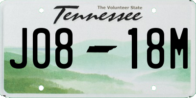 TN license plate J0818M