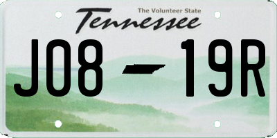 TN license plate J0819R