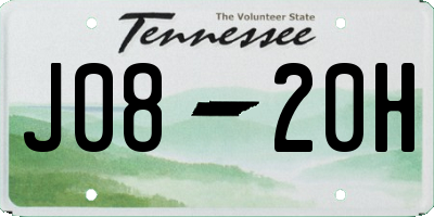 TN license plate J0820H