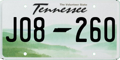 TN license plate J0826O