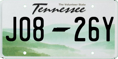 TN license plate J0826Y