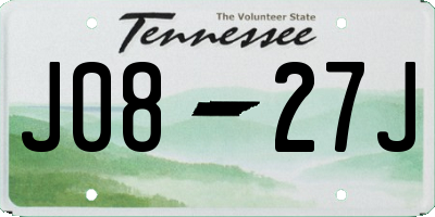 TN license plate J0827J