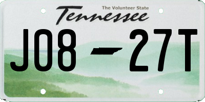 TN license plate J0827T