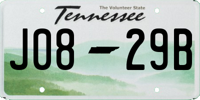 TN license plate J0829B