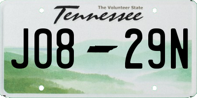TN license plate J0829N