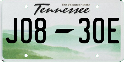 TN license plate J0830E