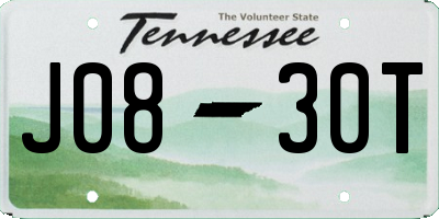 TN license plate J0830T