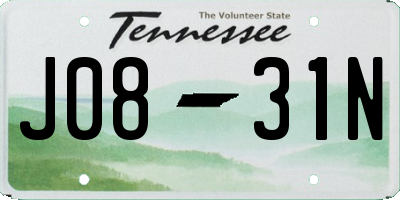 TN license plate J0831N