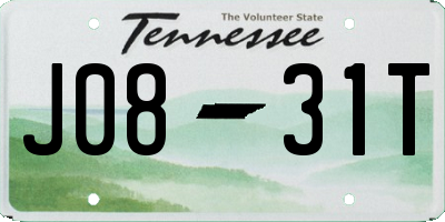 TN license plate J0831T