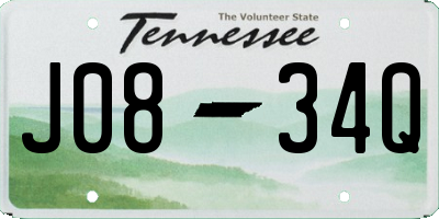 TN license plate J0834Q