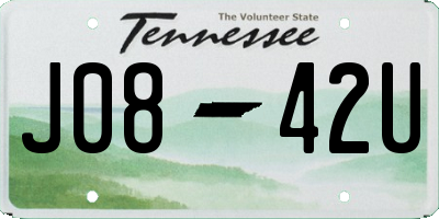 TN license plate J0842U