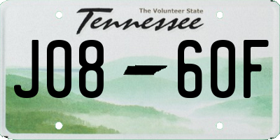 TN license plate J0860F