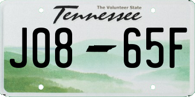 TN license plate J0865F