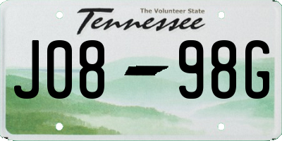 TN license plate J0898G