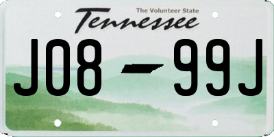 TN license plate J0899J
