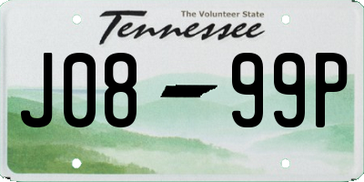 TN license plate J0899P
