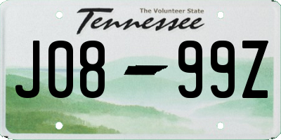 TN license plate J0899Z