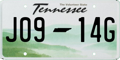 TN license plate J0914G